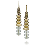 Todd Reed earrings with 18k yellow gold, black brilliant cut diamonds(~5.3ct), and aquamarine(~24.6ct)